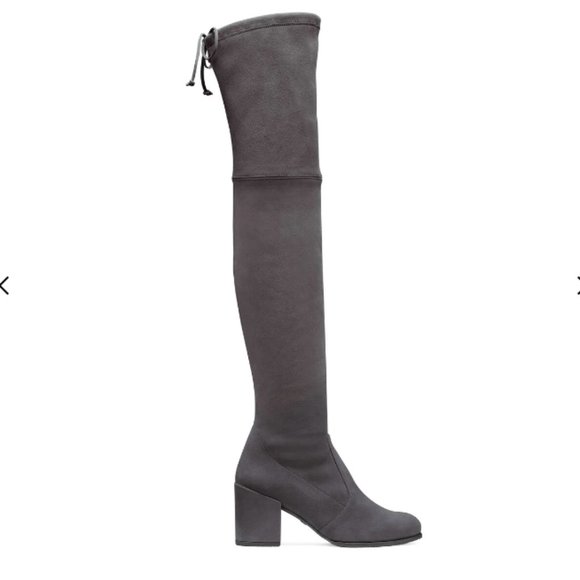 Stuart Weitzman: Grey Tieland Over The Knee Boots - Picture 1 of 6